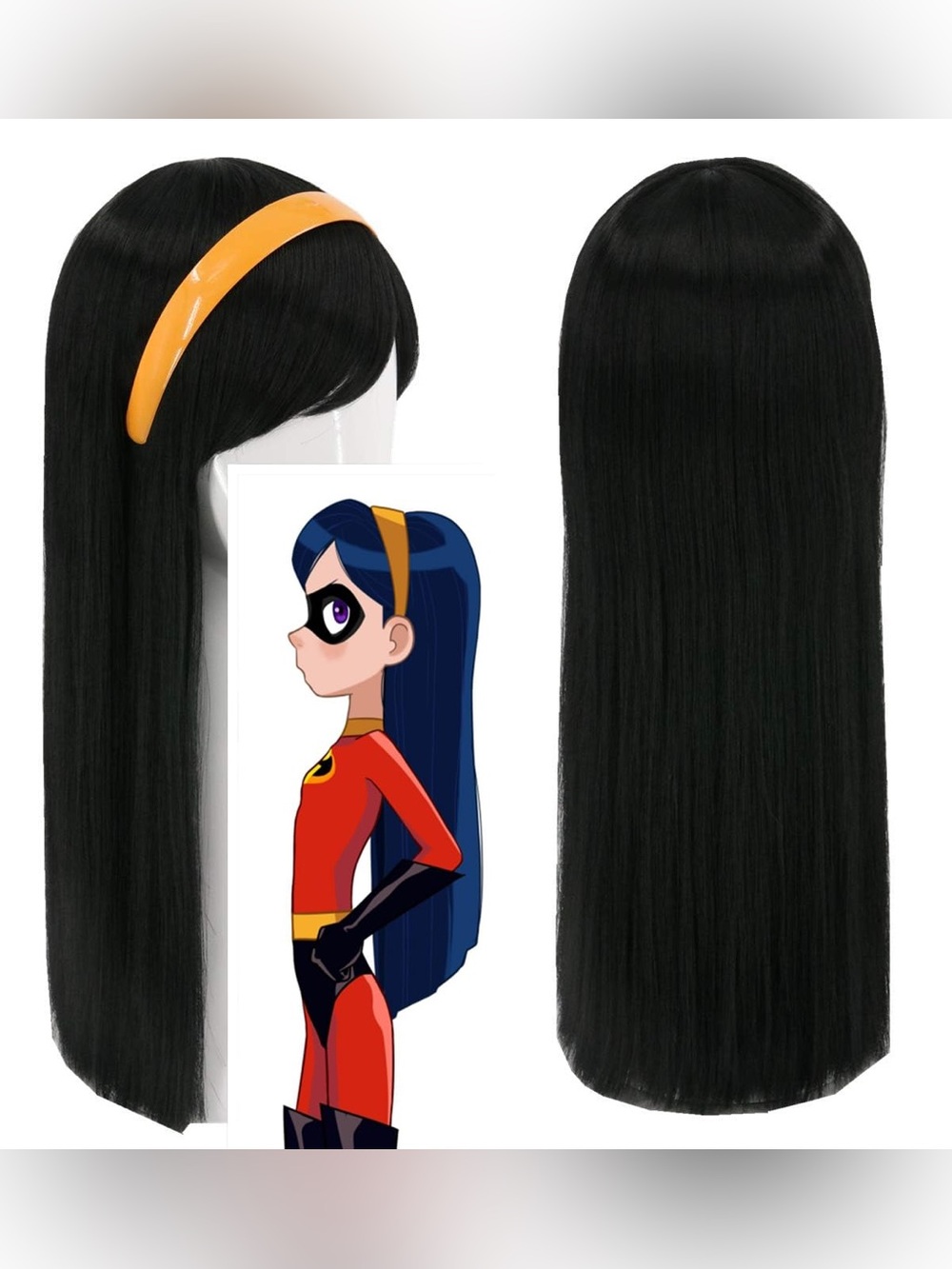 Violet Parr Synthetic Wig And Headband KIDS One Size The Incredibles Halloween